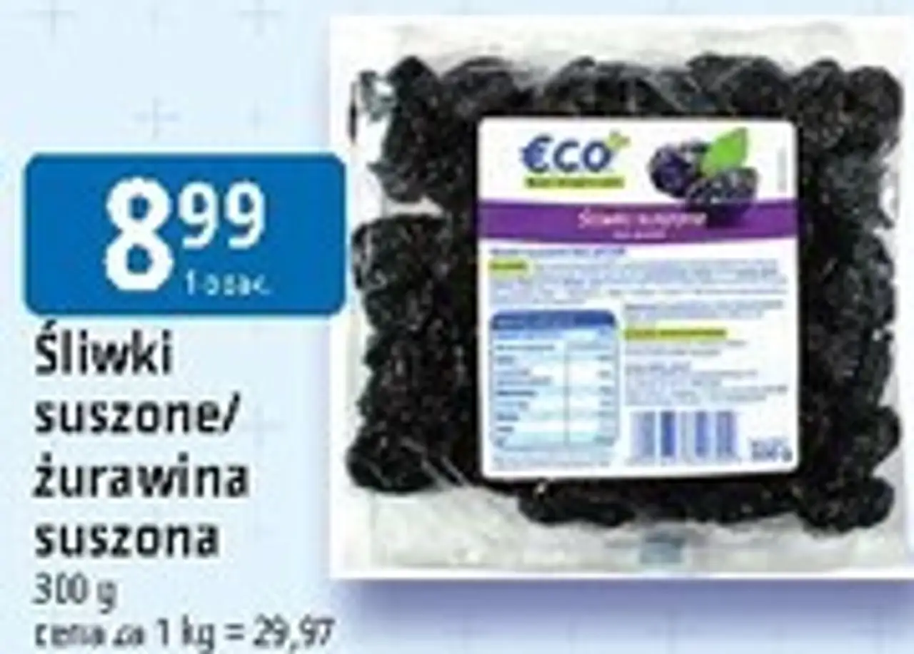 Śliwki suszone/żurawina suszona ECO+