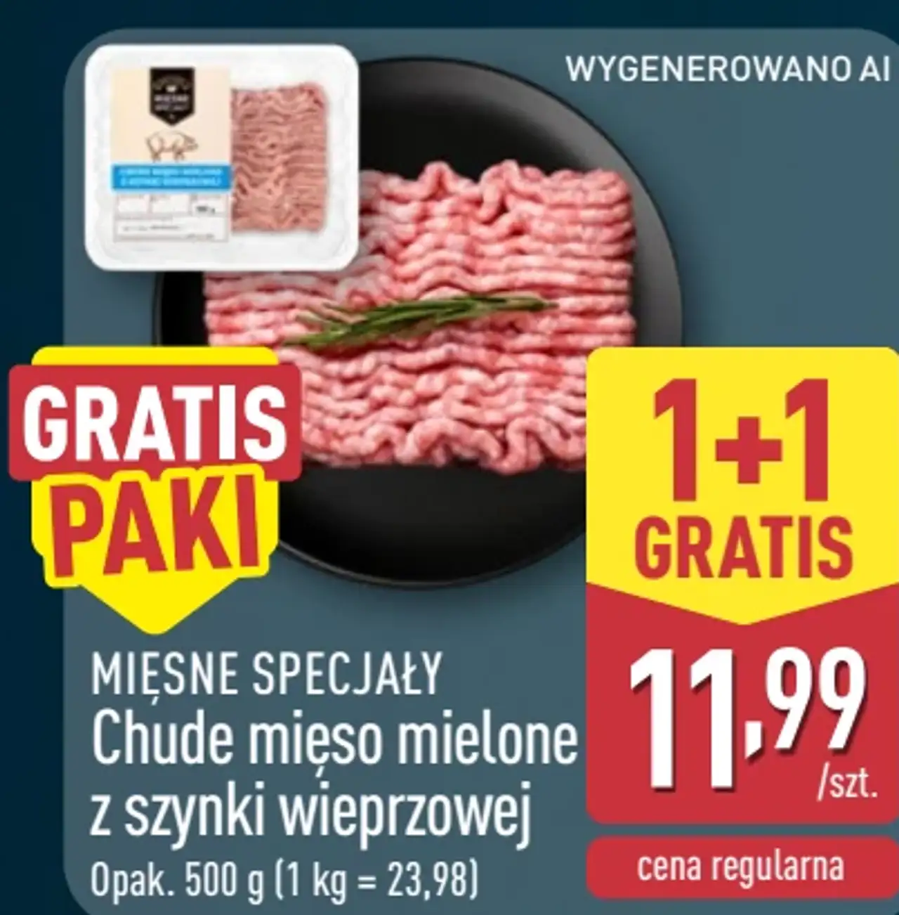 Chude mięso mielone z szynki wieprzowej Mięsne Specjały