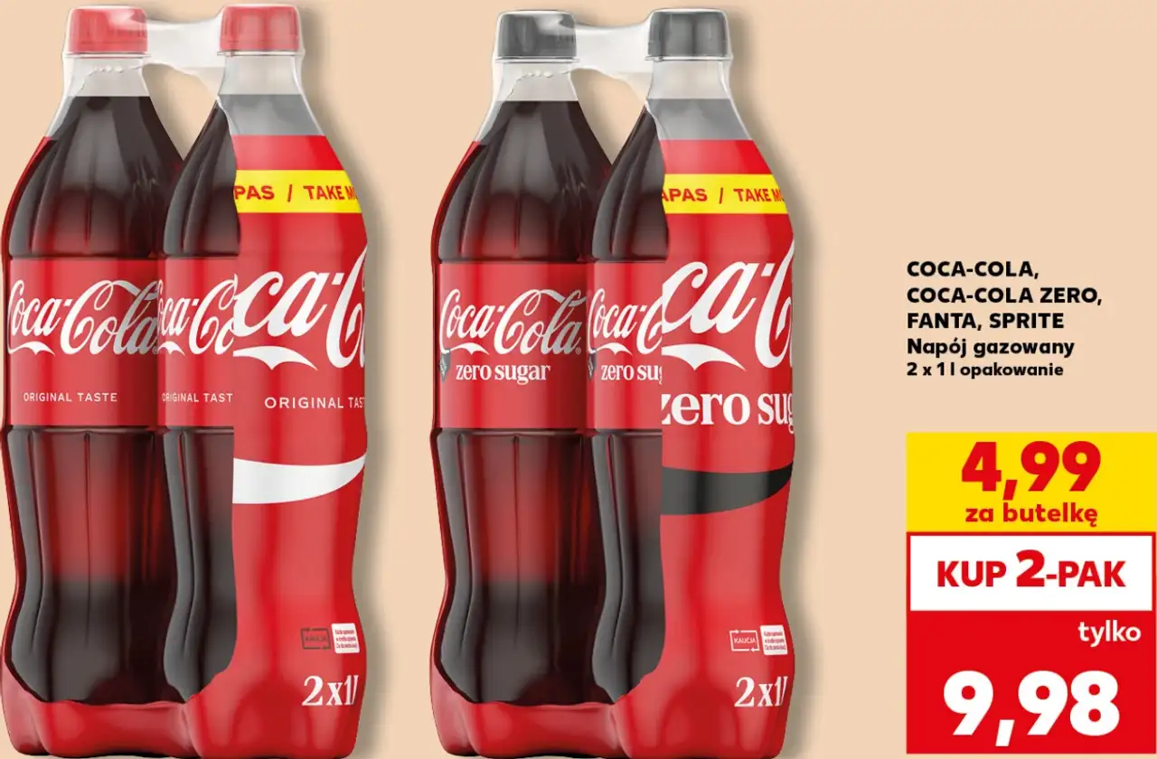 COCA-COLA, COCA-COLA ZERO, FANTA, SPRITE Napój gazowany