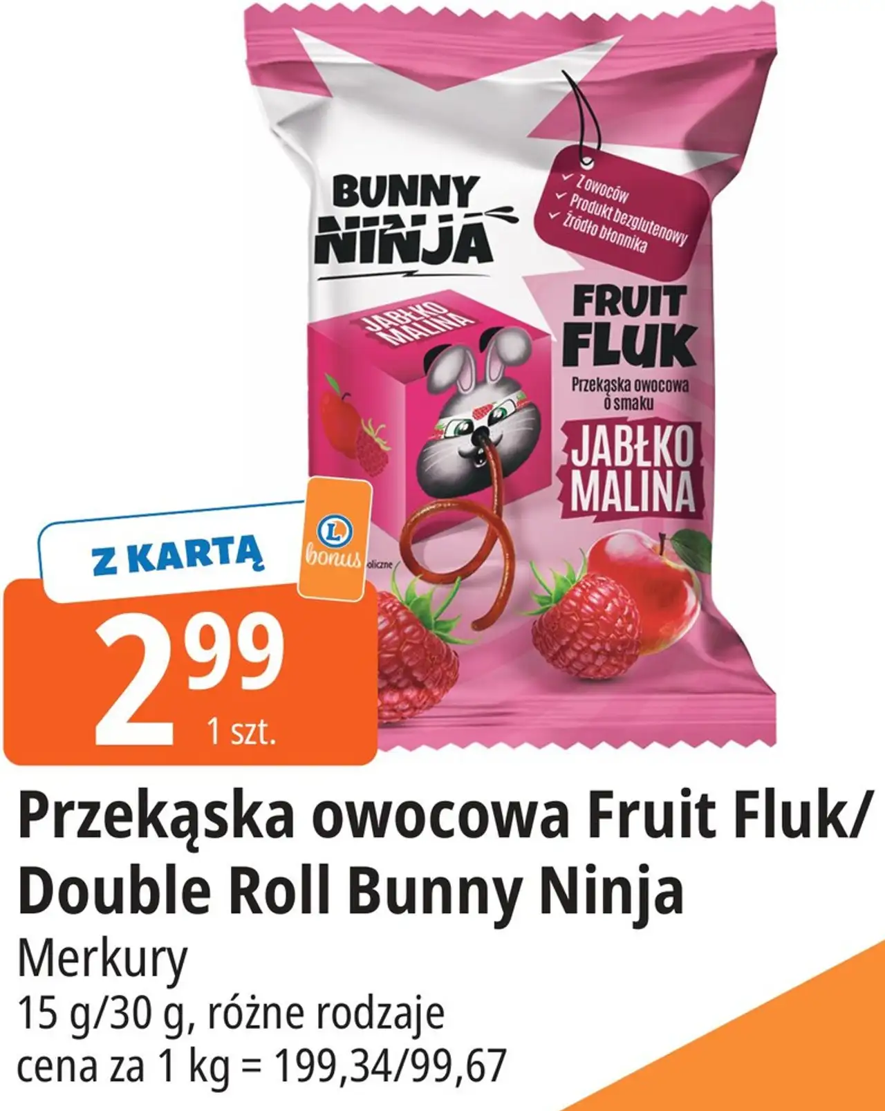 Bunny Ninja Przekąska owocowa Fruit Fluk/Double Roll