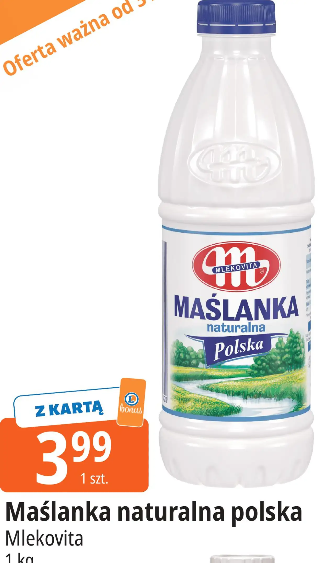 Maślanka naturalna polska Mlekovita 1 kg