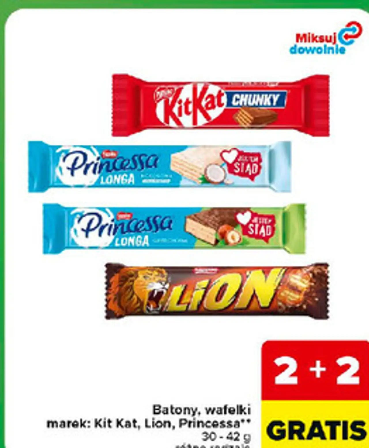 Batony, wafelki Kit Kat, Lion, Princessa