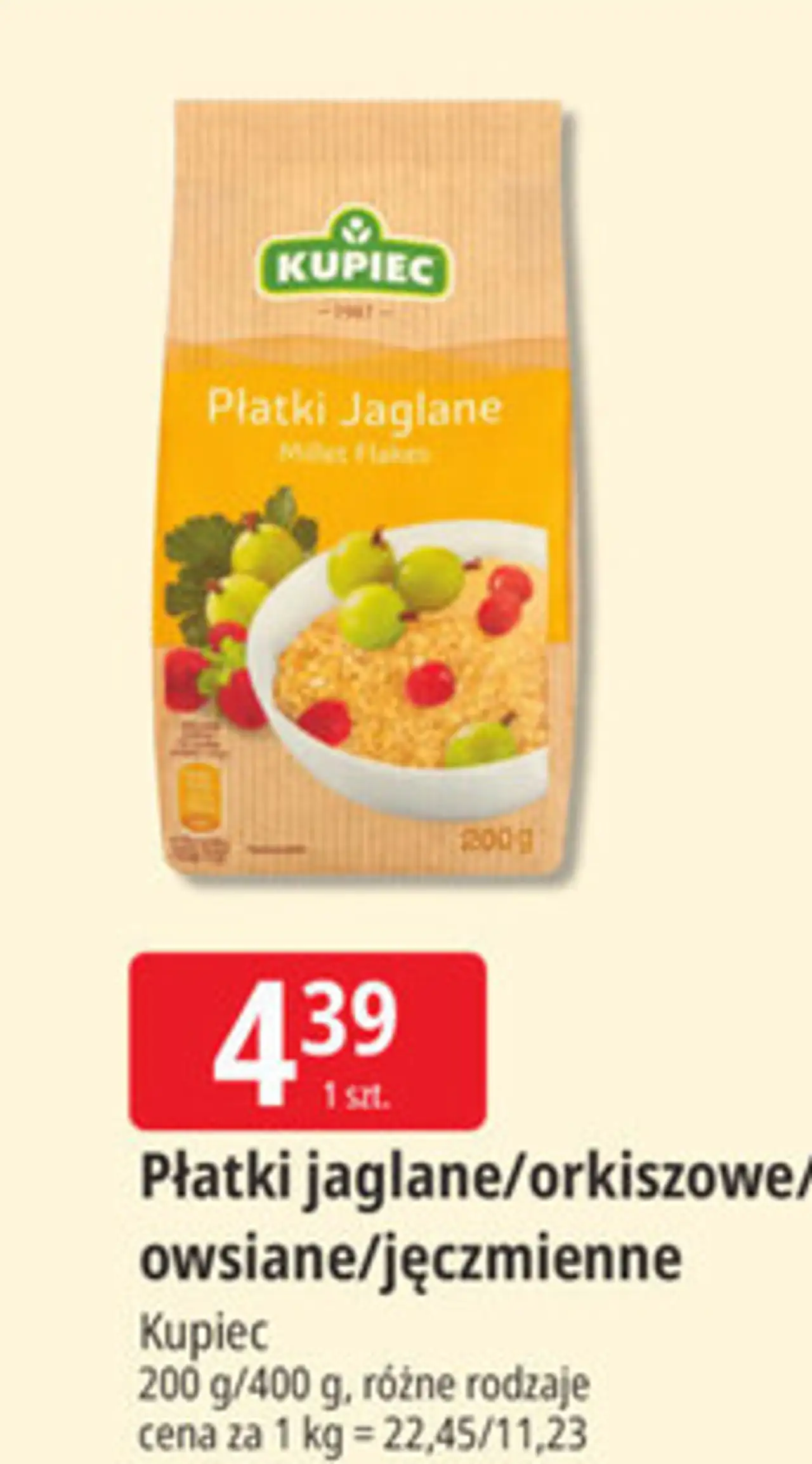 Płatki jęczmienne błyskawiczne Kupiec