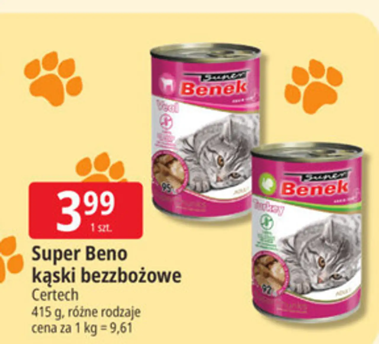 Karma dla kota indyk z kaczką Super Benek