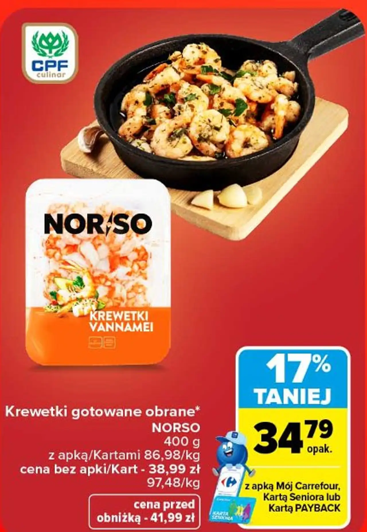 Krewetki gotowane obrane NORSO