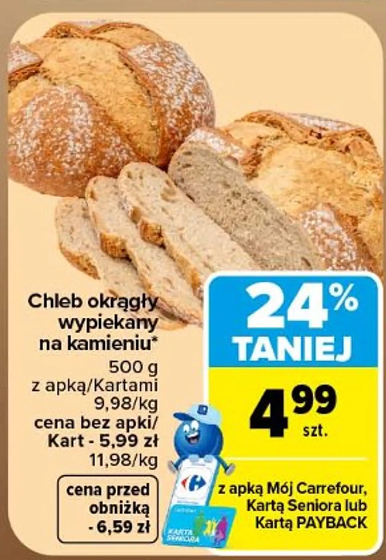 Chleb okrągły wypiekany na kamieniu