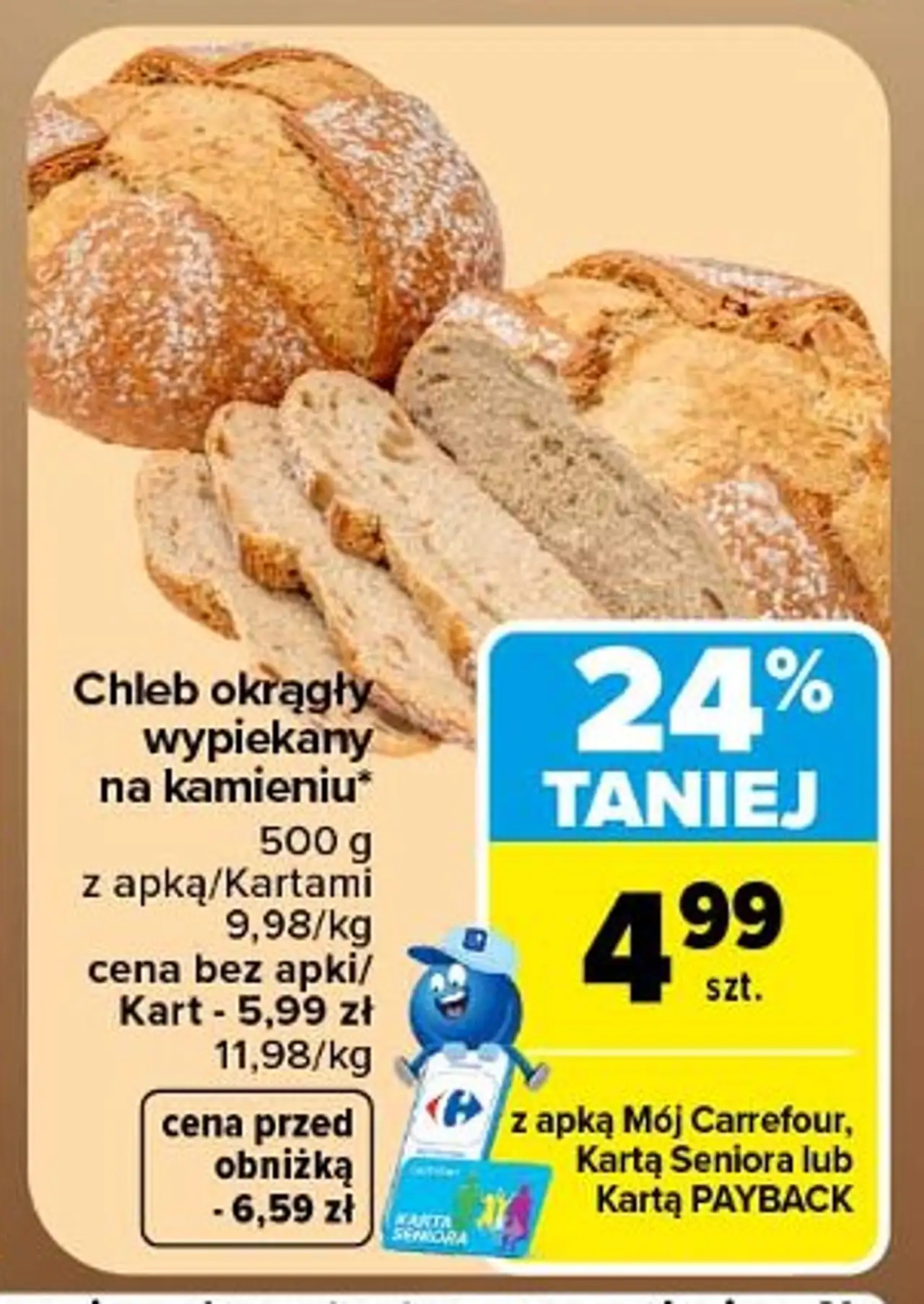 Chleb okrągły wypiekany na kamieniu