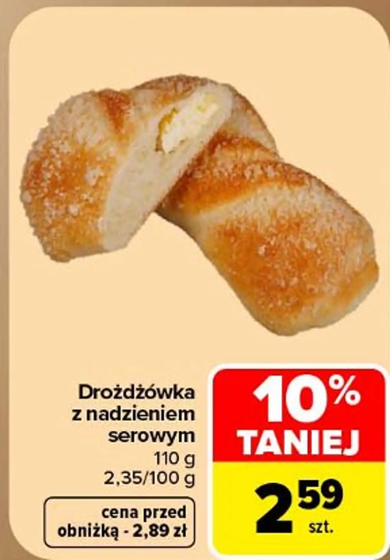 Drożdżówka twist z nadzieniem serowym