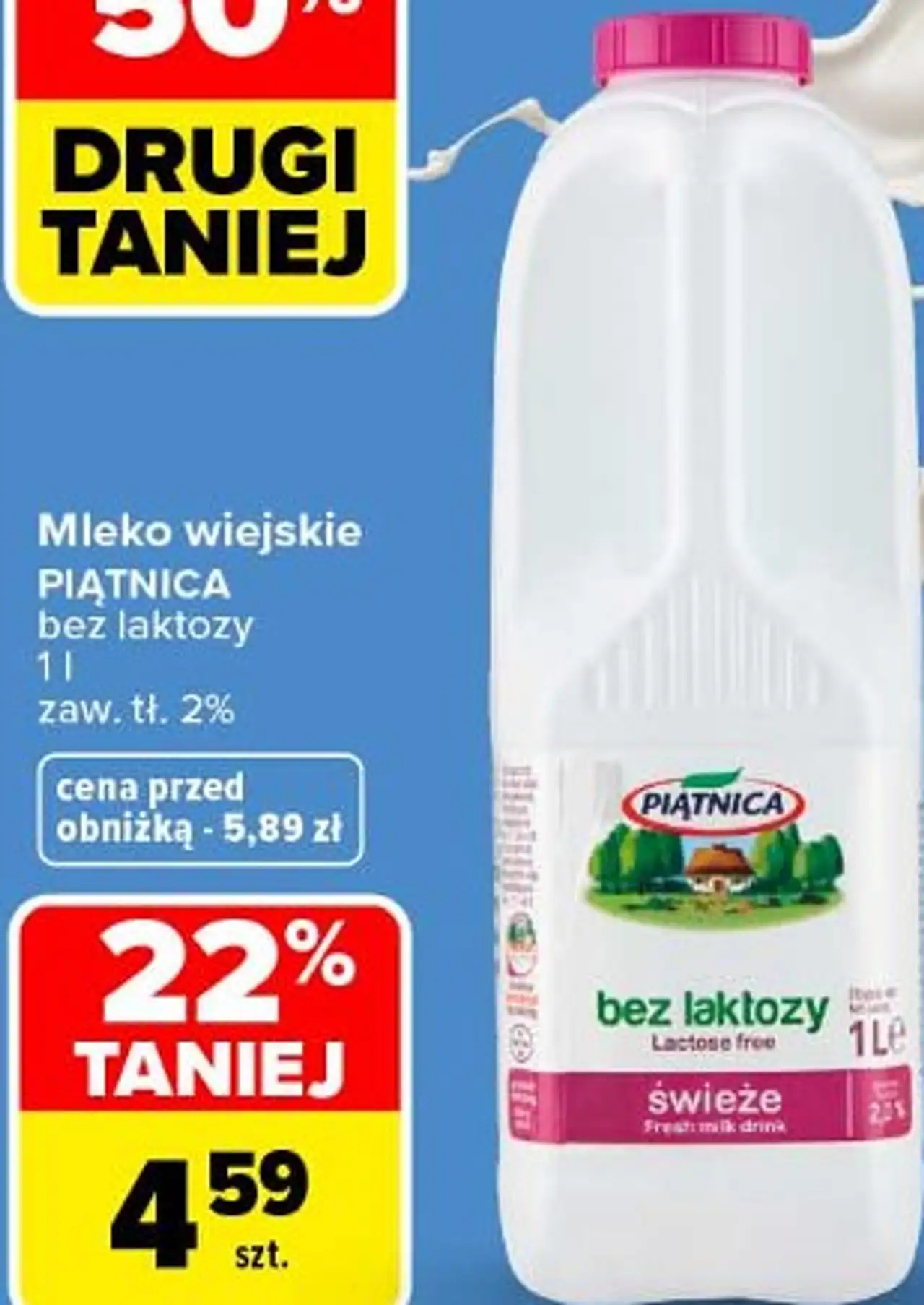 Mleko wiejskie Piątnica bez laktozy