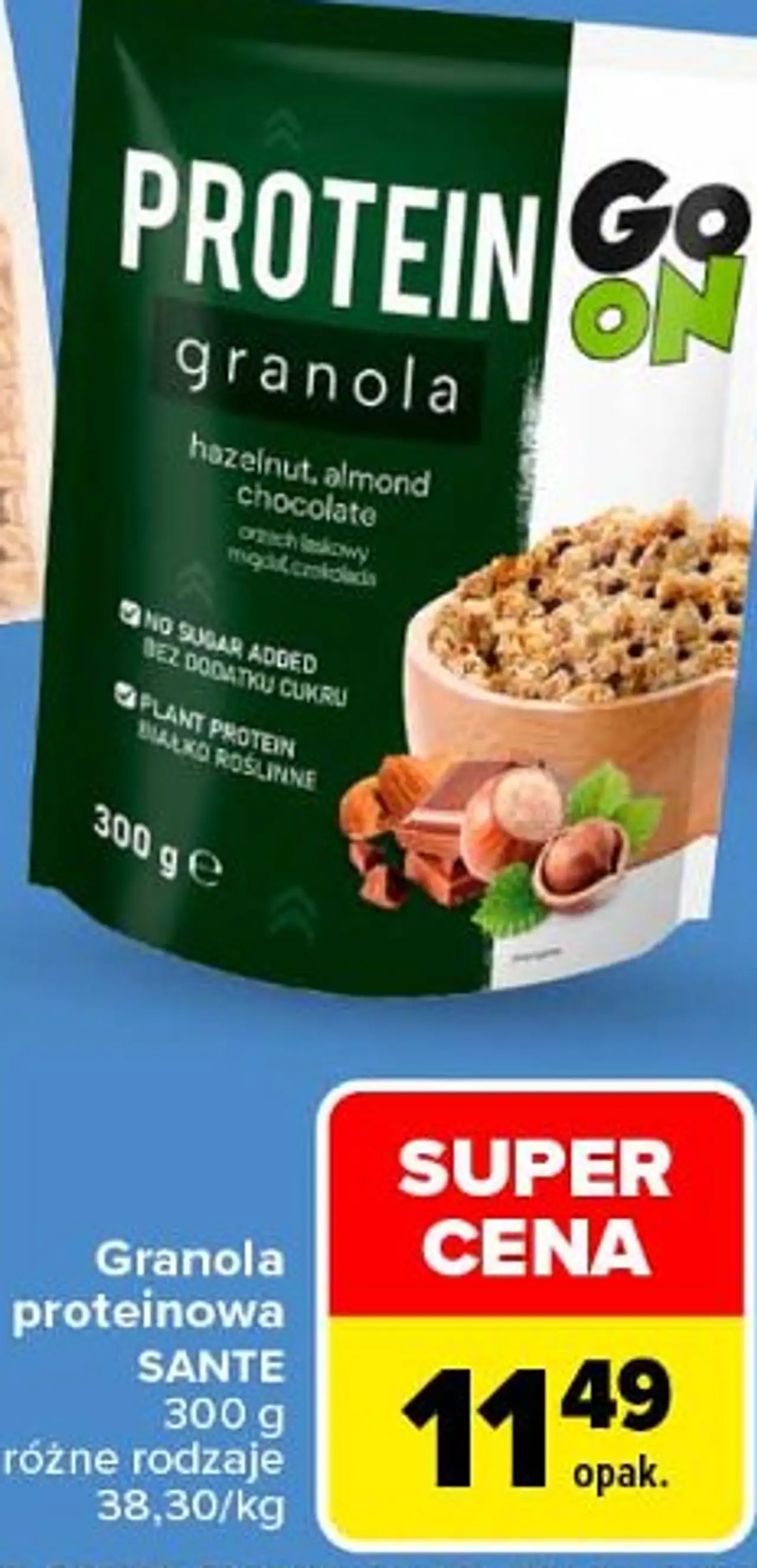 Granola proteinowa SANTE, płatki bio Biolife