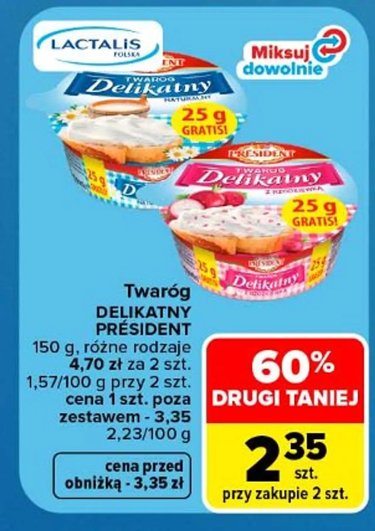 Twaróg delikatny z rzodkiewką President