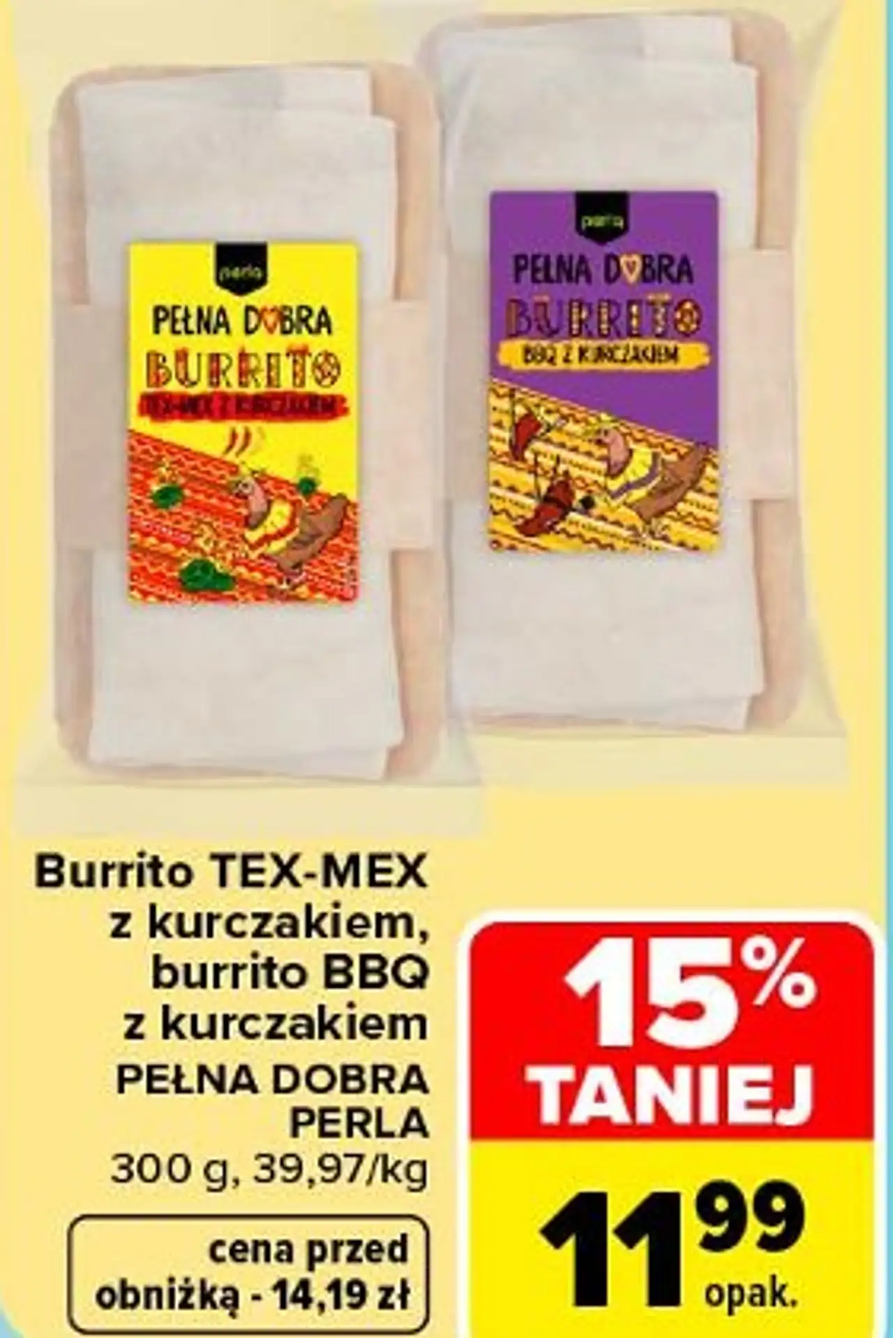 Burrito TEX-MEX z kurczakiem, burrito BBQ z kurczakiem PEŁNA DOBRA PERLA