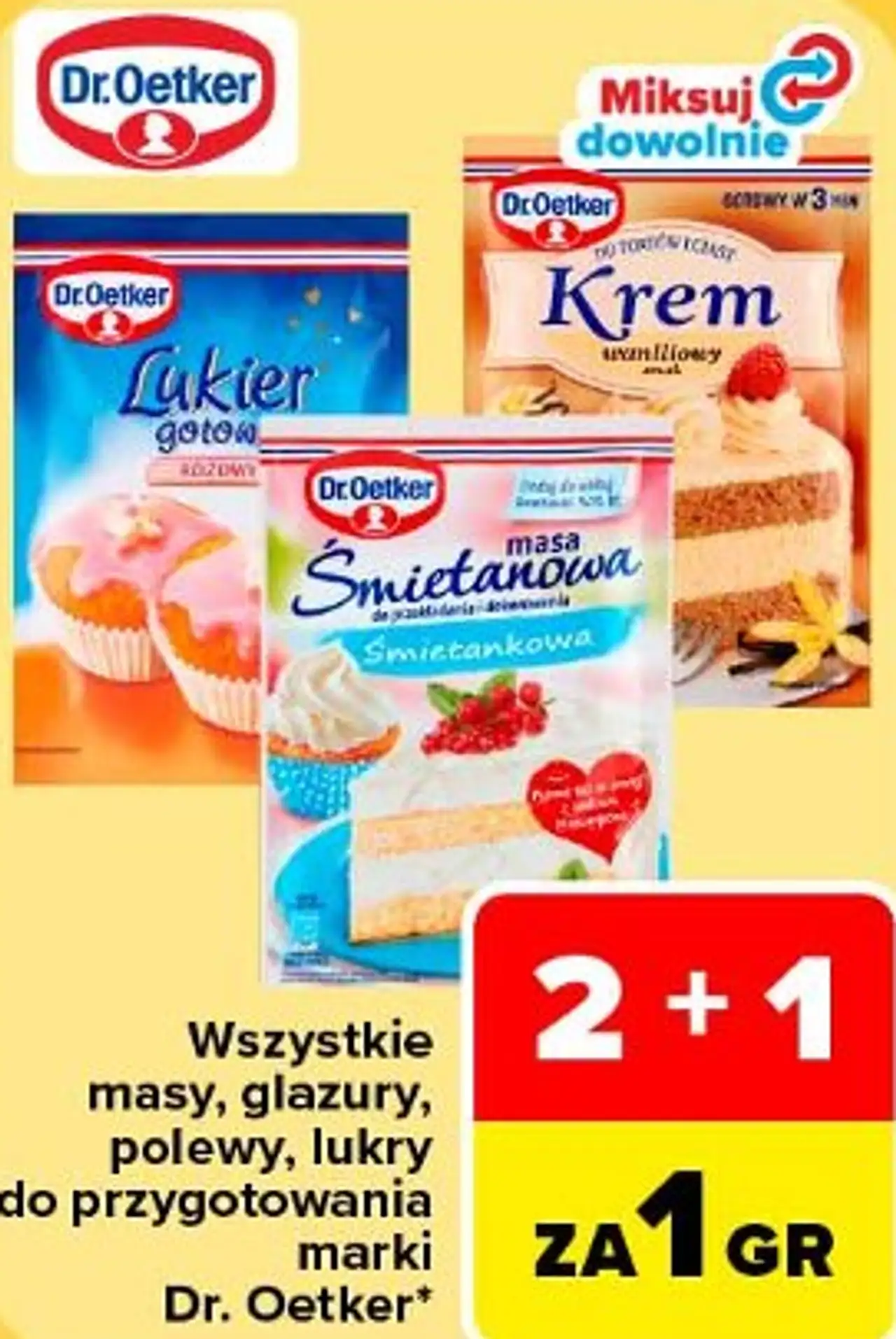 Masy, glazury, polewy, lukry do przygotowania marki Dr. Oetker