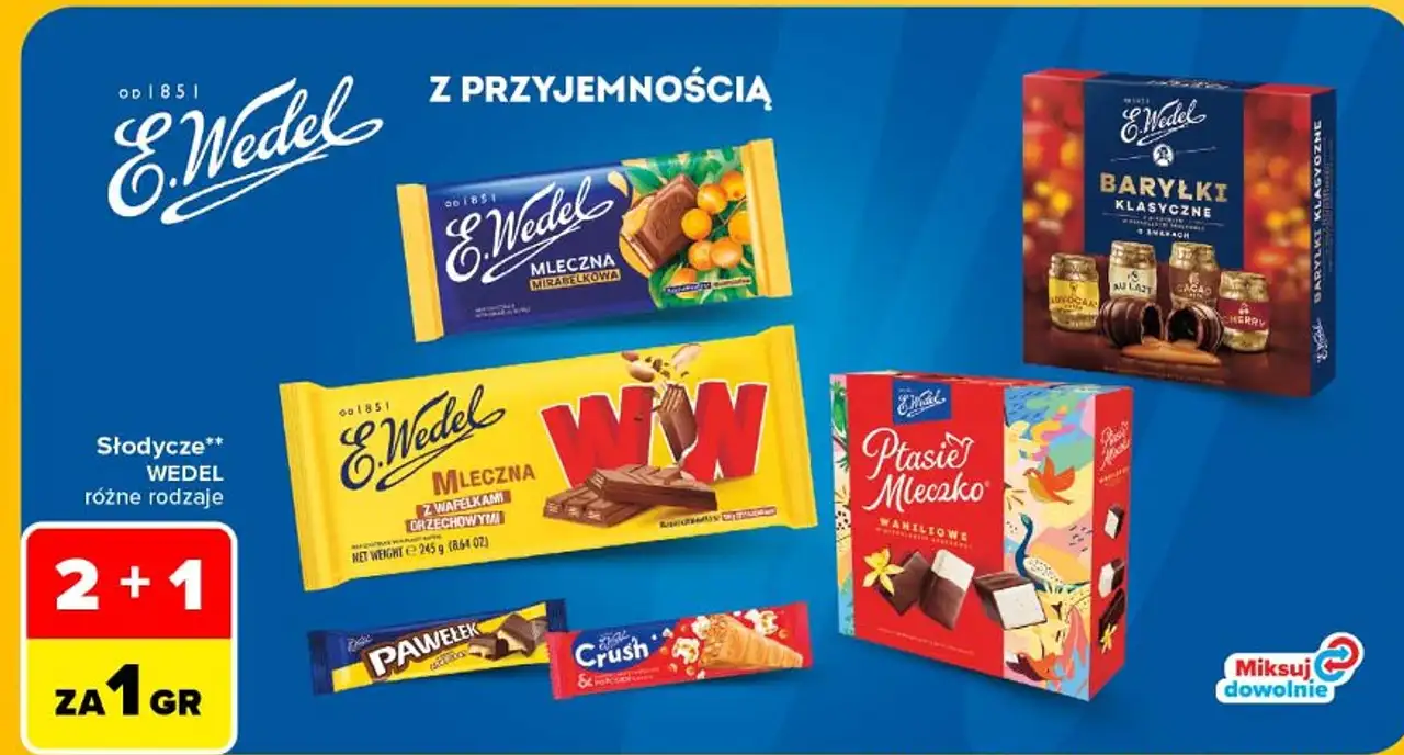 Baton karmelowa czekolada i popcorn E.wedel Crush