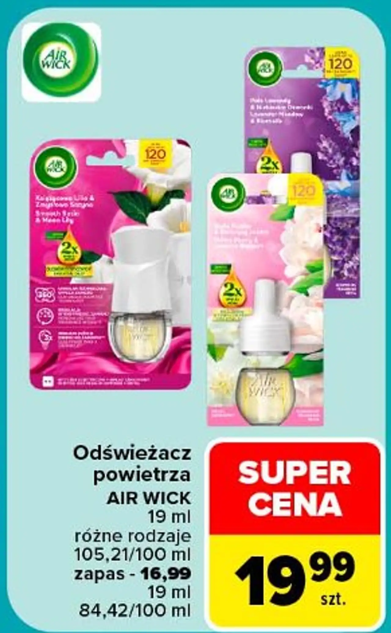 Urządzenie + wkład księżycowa lilia otulona satyną Air Wick Electric Essential Oils