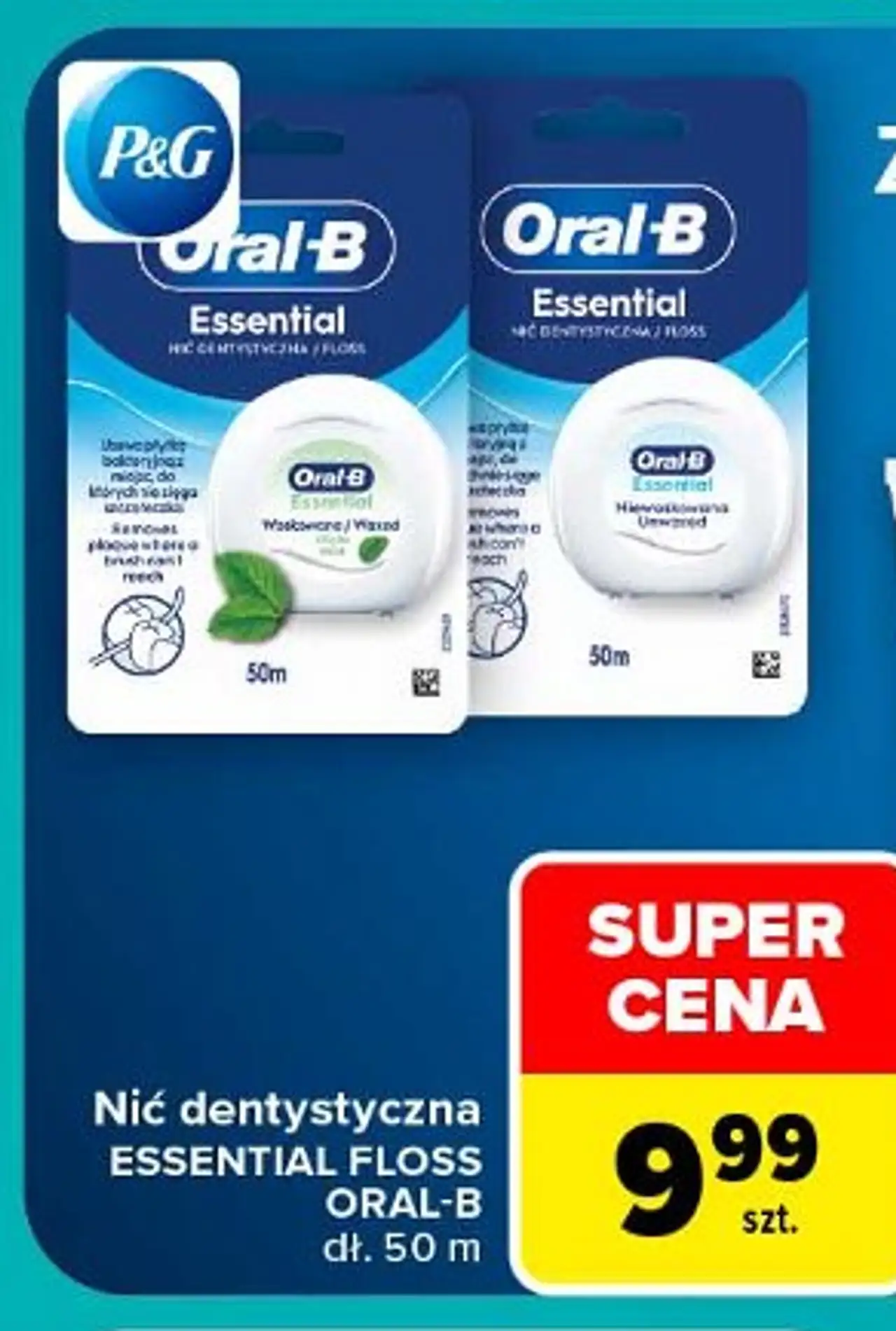 Nić dentystyczna 50 m Oral-B Essential Floss