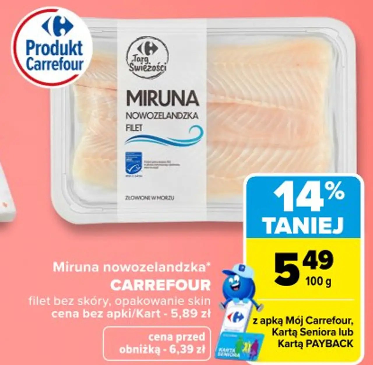 Miruna nowozelandzka filet Carrefour Targ Świeżości