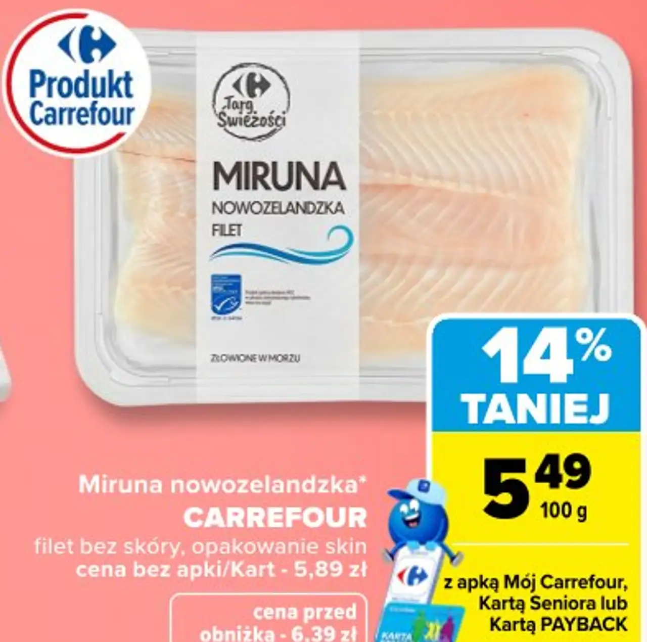 Miruna nowozelandzka* CARREFOUR filet bez skóry