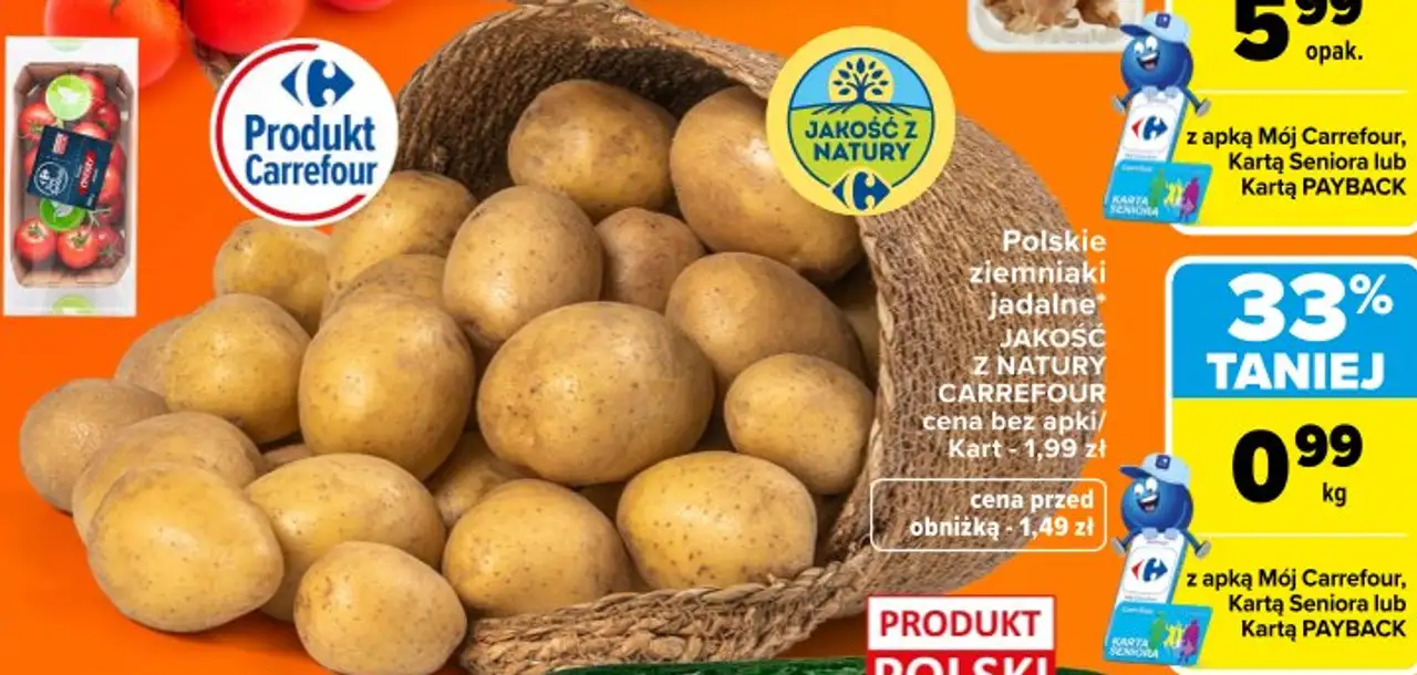 Polskie ziemniaki jadalne JAKOŚĆ Z NATURY CARREFOUR