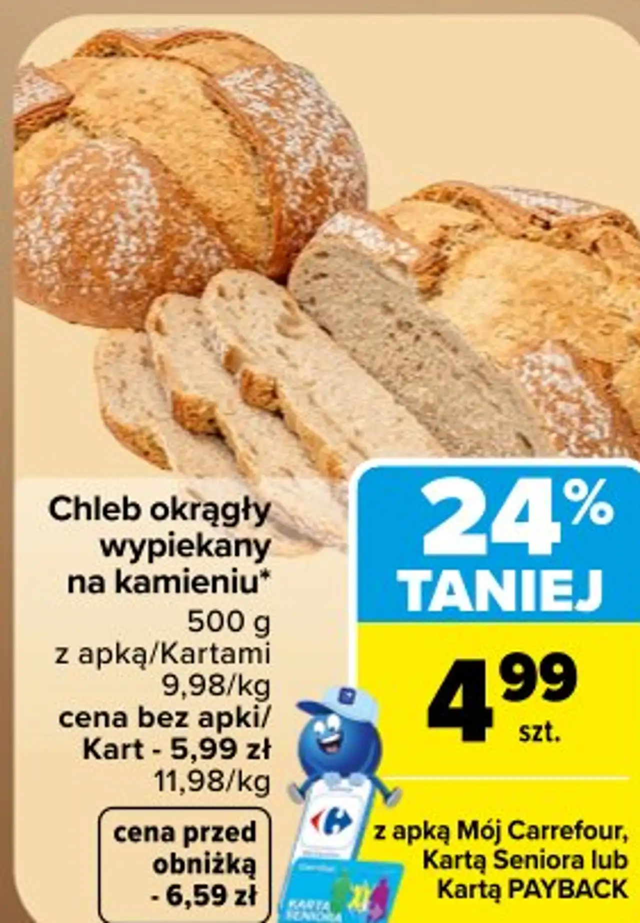Chleb okrągły wypiekany na kamieniu*