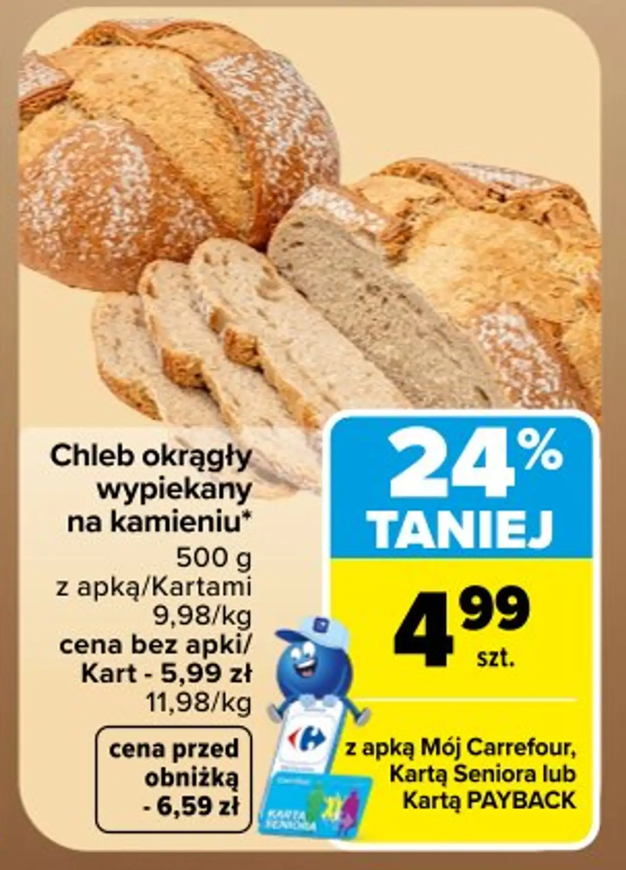 Chleb okrągły wypiekany na kamieniu