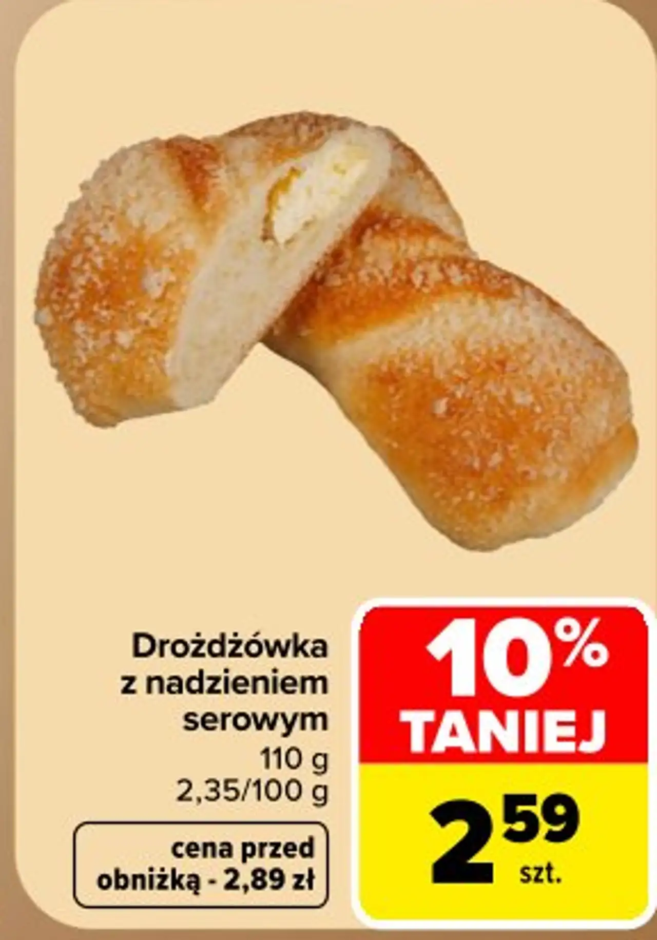 Drożdżówka twist z nadzieniem serowym