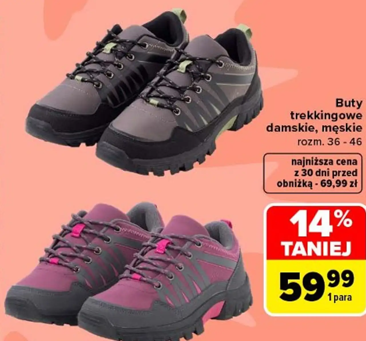 Buty trekkingowe damskie, męskie TEX