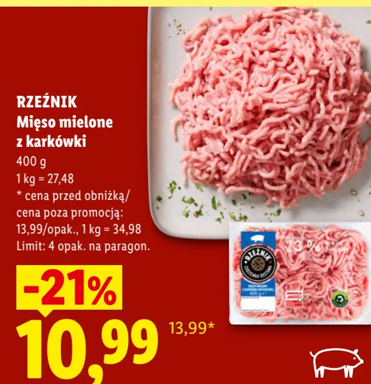 Rzeźnik Mięso mielone z karkówki 400 g