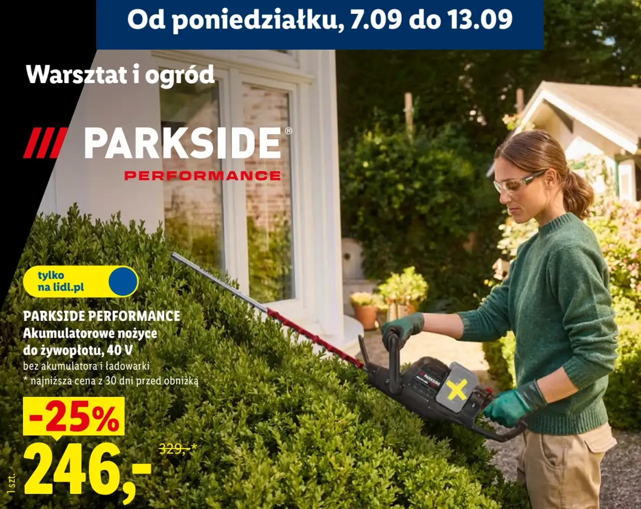 PARKSIDE PERFORMANCE Akumulatorowe nożyce do żywopłotu, 40 V