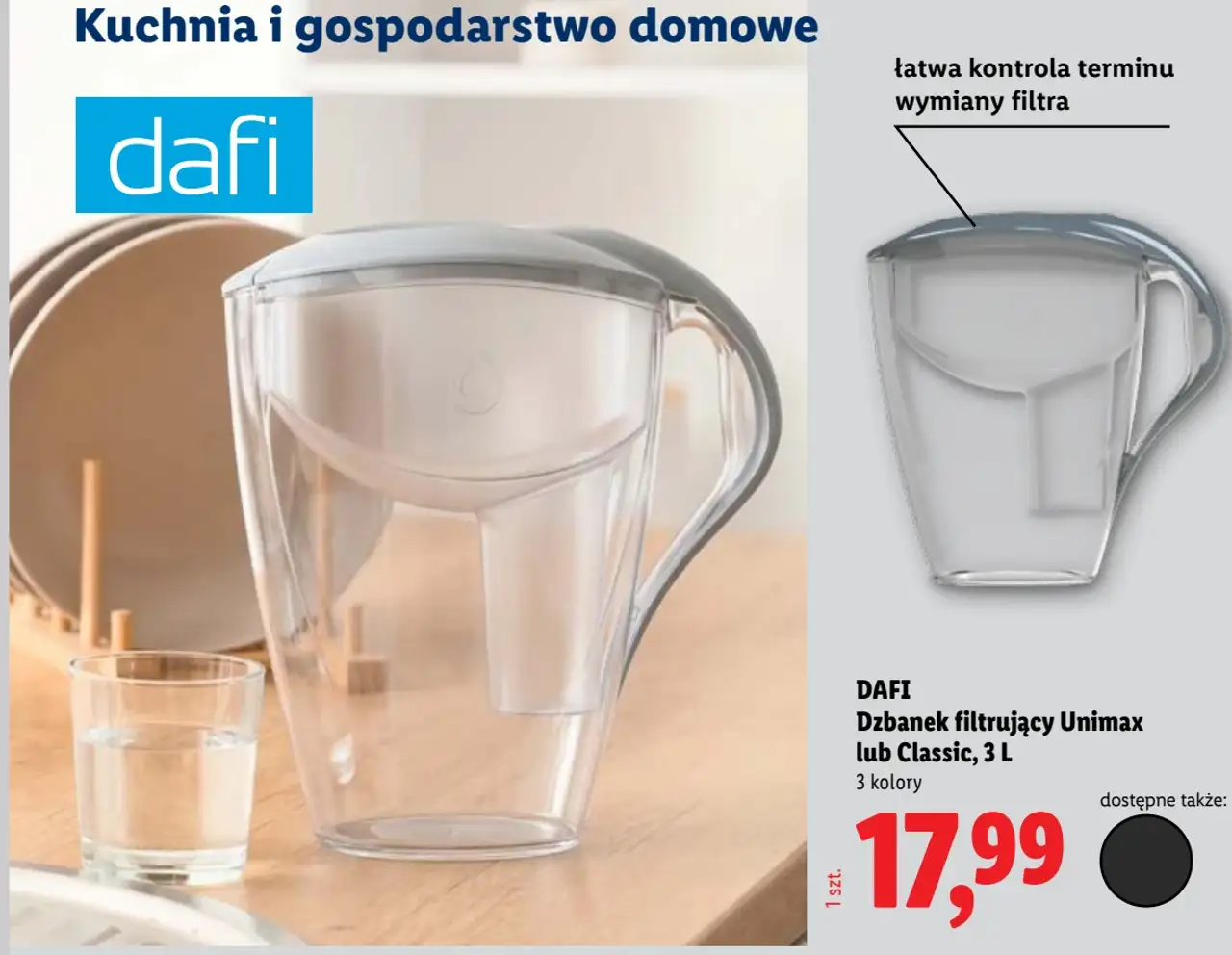 DAFI Dzbanek filtrujący Unimax lub Classic, 3 L