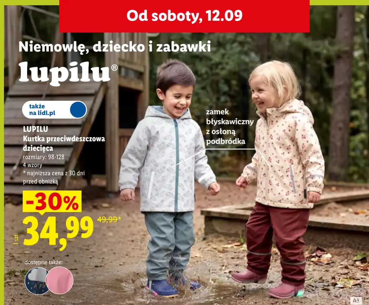 LUPILU Kurtka przeciwdeszczowa dziecięca