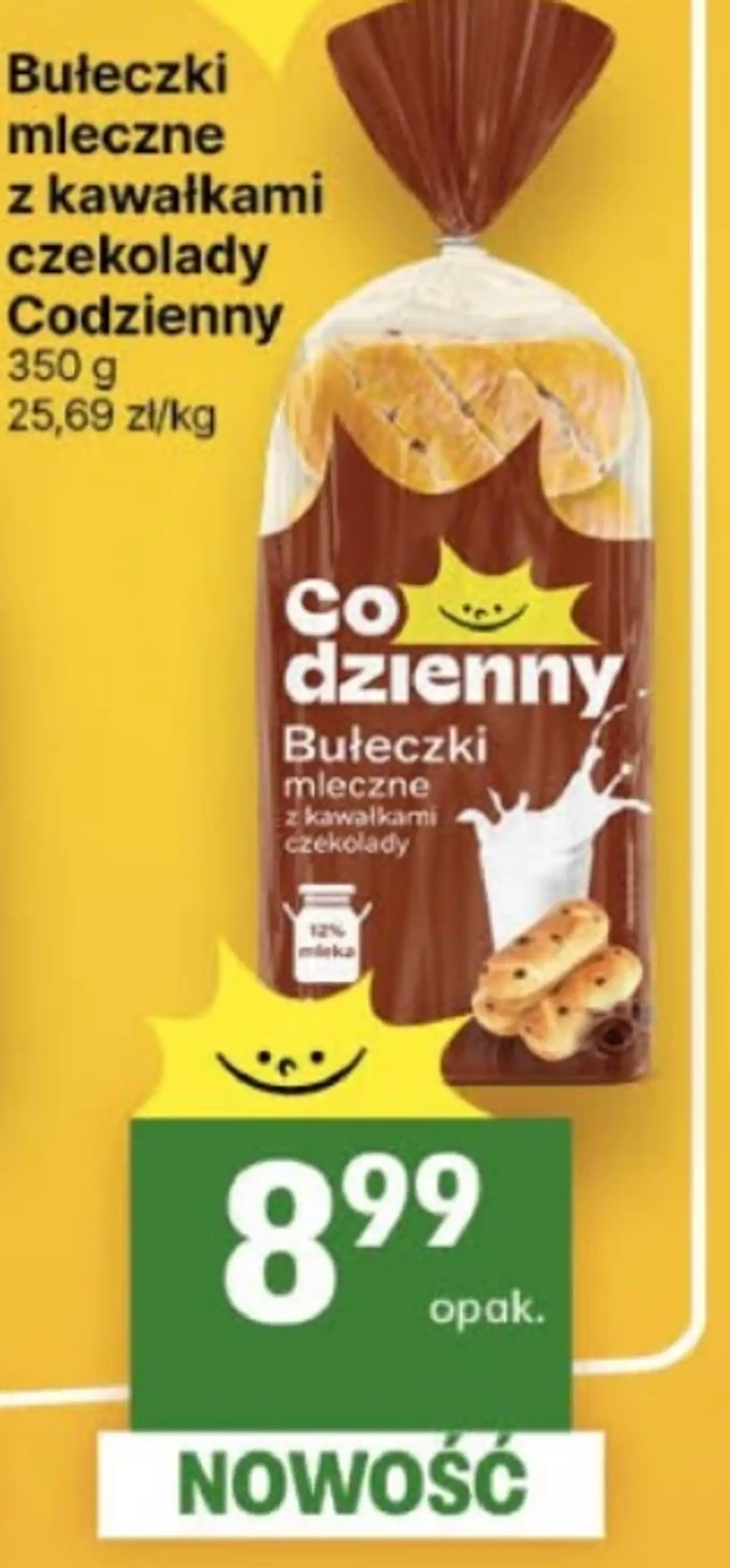 Bułeczki mleczne z kawałkami czekolady Codzienny