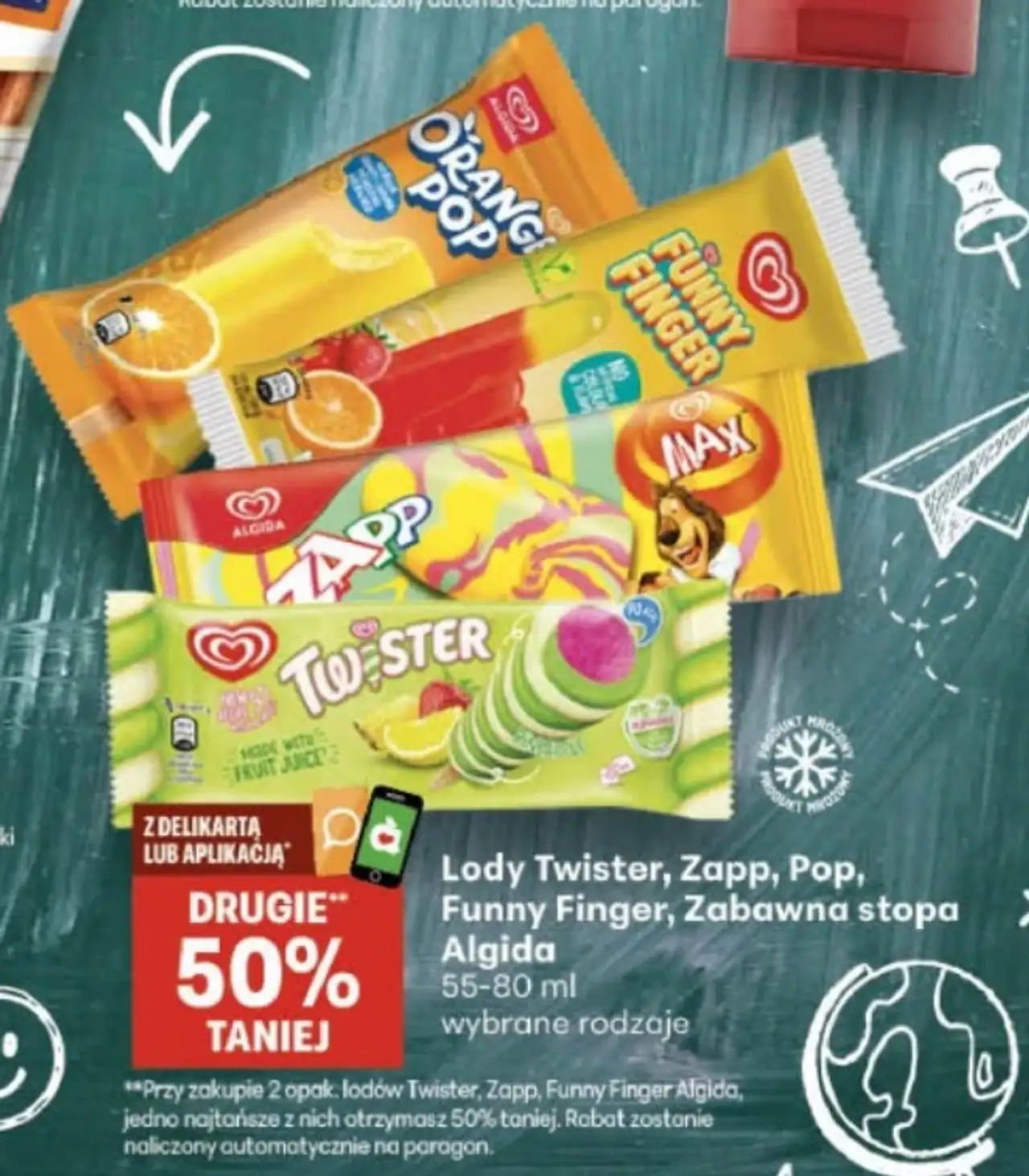 Lody Twister, Zapp, Pop, Funny Finger, Zabawna stopa Algida