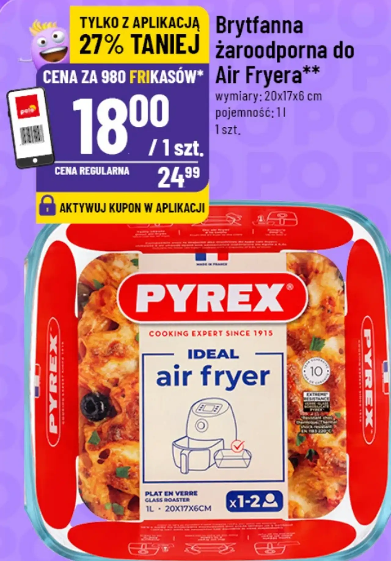 Pyrex Brytfanna żaroodporna do Air Fryera