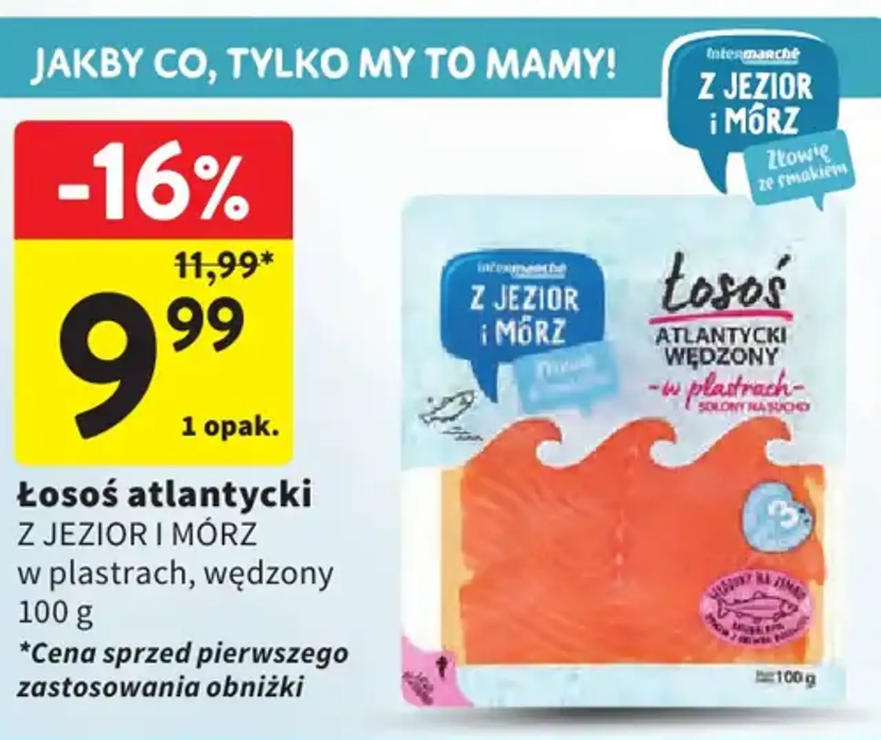 Łosoś atlantycki Z JEZIOR I MÓRZ w plastrach, wędzony