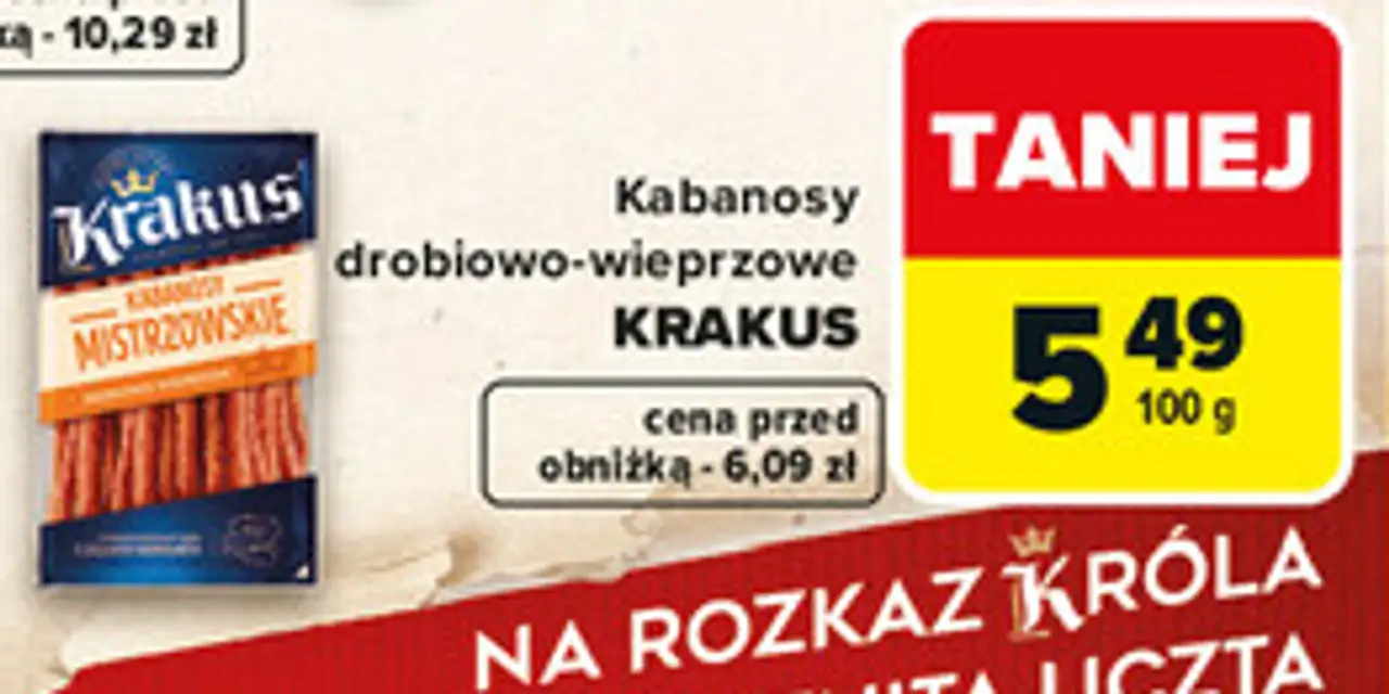 Kabanosy drobiowo-wieprzowe Krakus