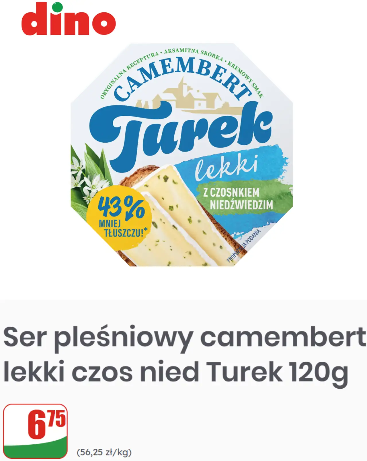 Ser pleśniowy camembert lekki z czosnkiem niedźwiedzim Turek 120g