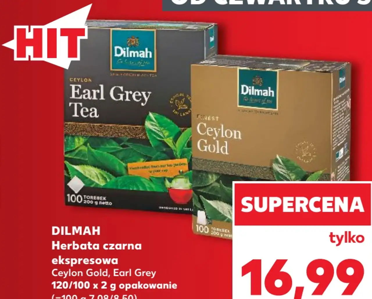 DILMAH Herbata czarna ekspresowa Ceylon Gold, Earl Grey