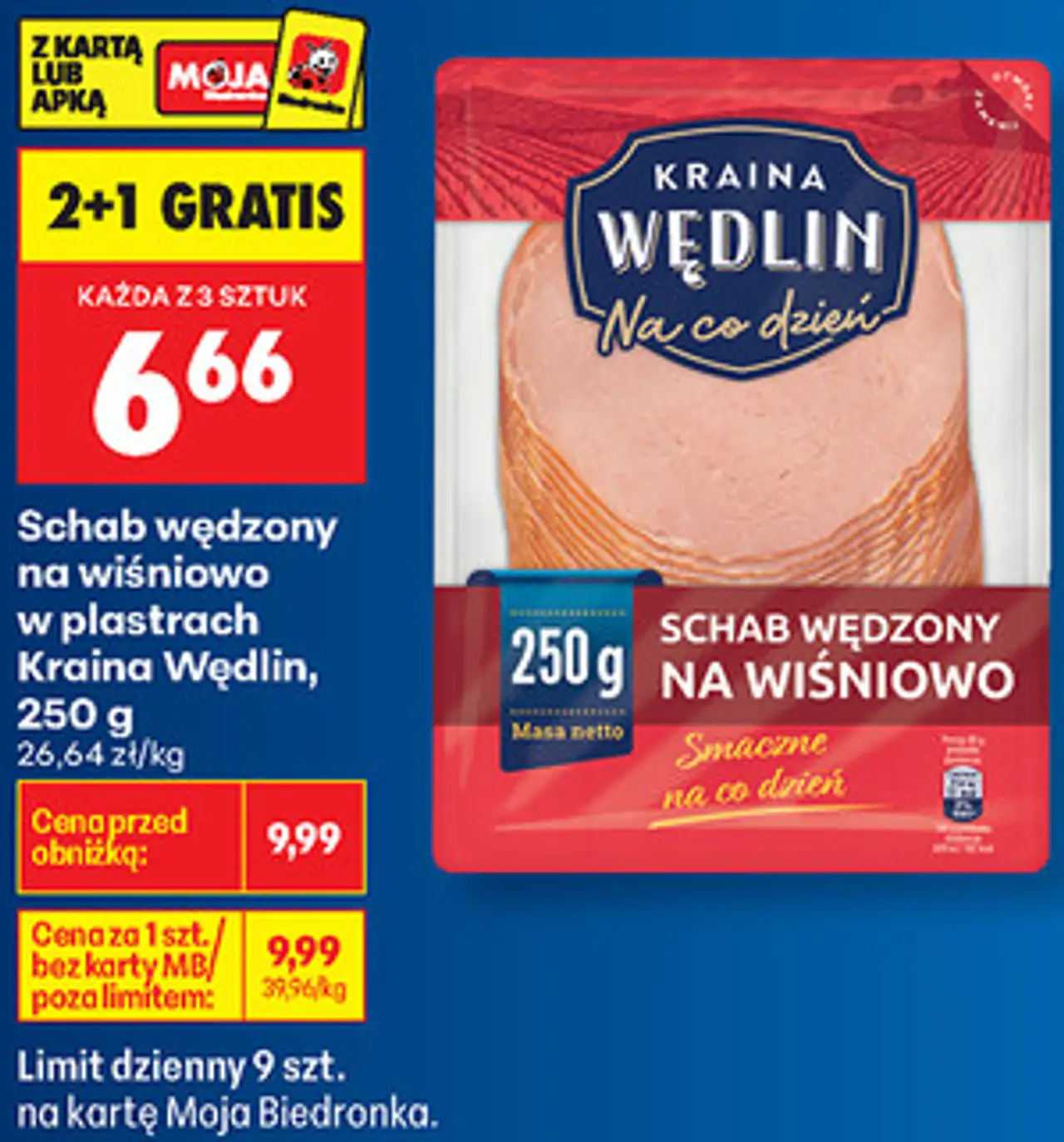 Schab wędzony na wiśniowo w plastrach Kraina Wędlin