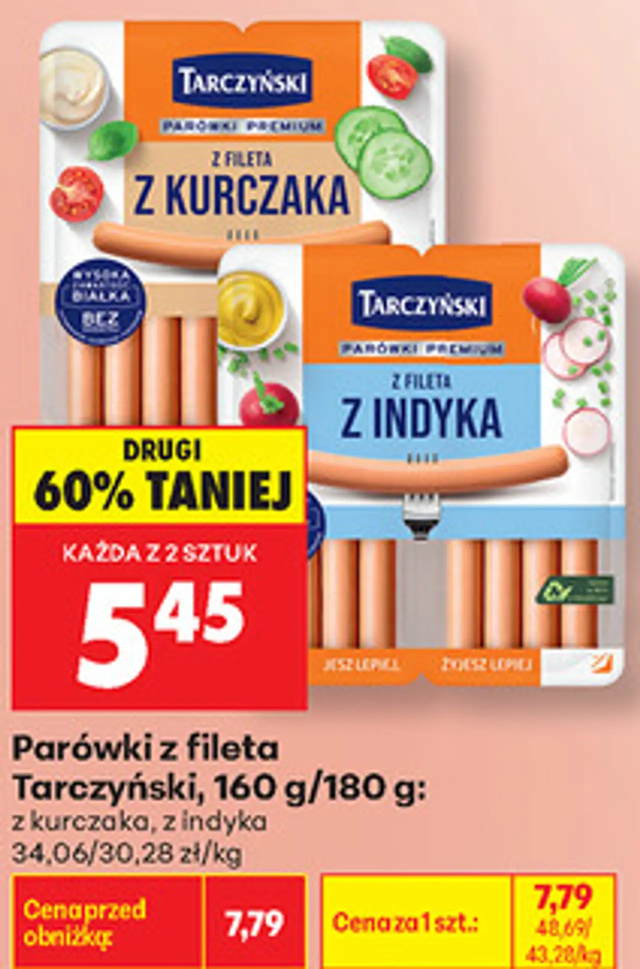 Parówki z fileta Tarczyński (z kurczaka, z indyka)