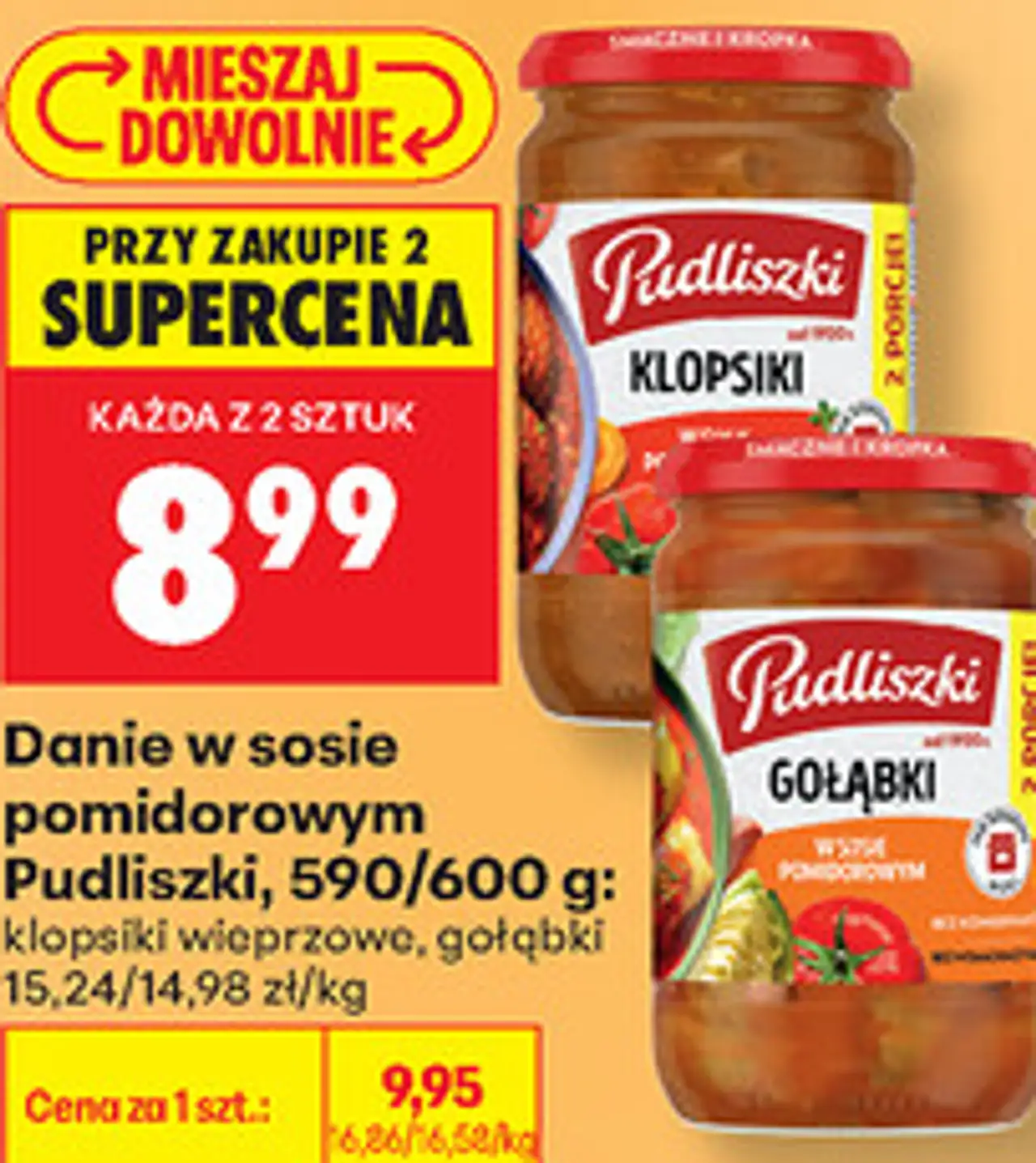 Danie w sosie pomidorowym Pudliszki, 590/600 g