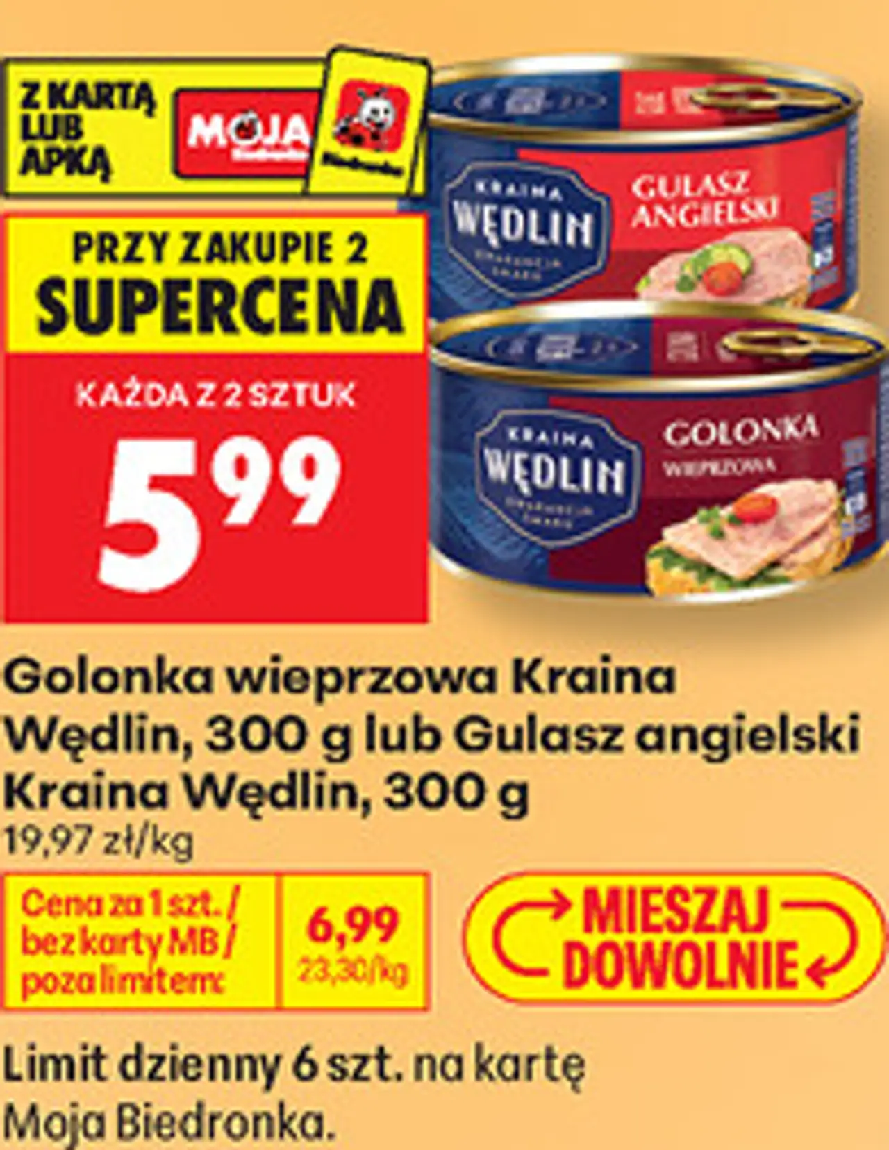 Golonka wieprzowa Kraina Wędlin, 300 g lub Gulasz angielski Kraina Wędlin, 300 g
