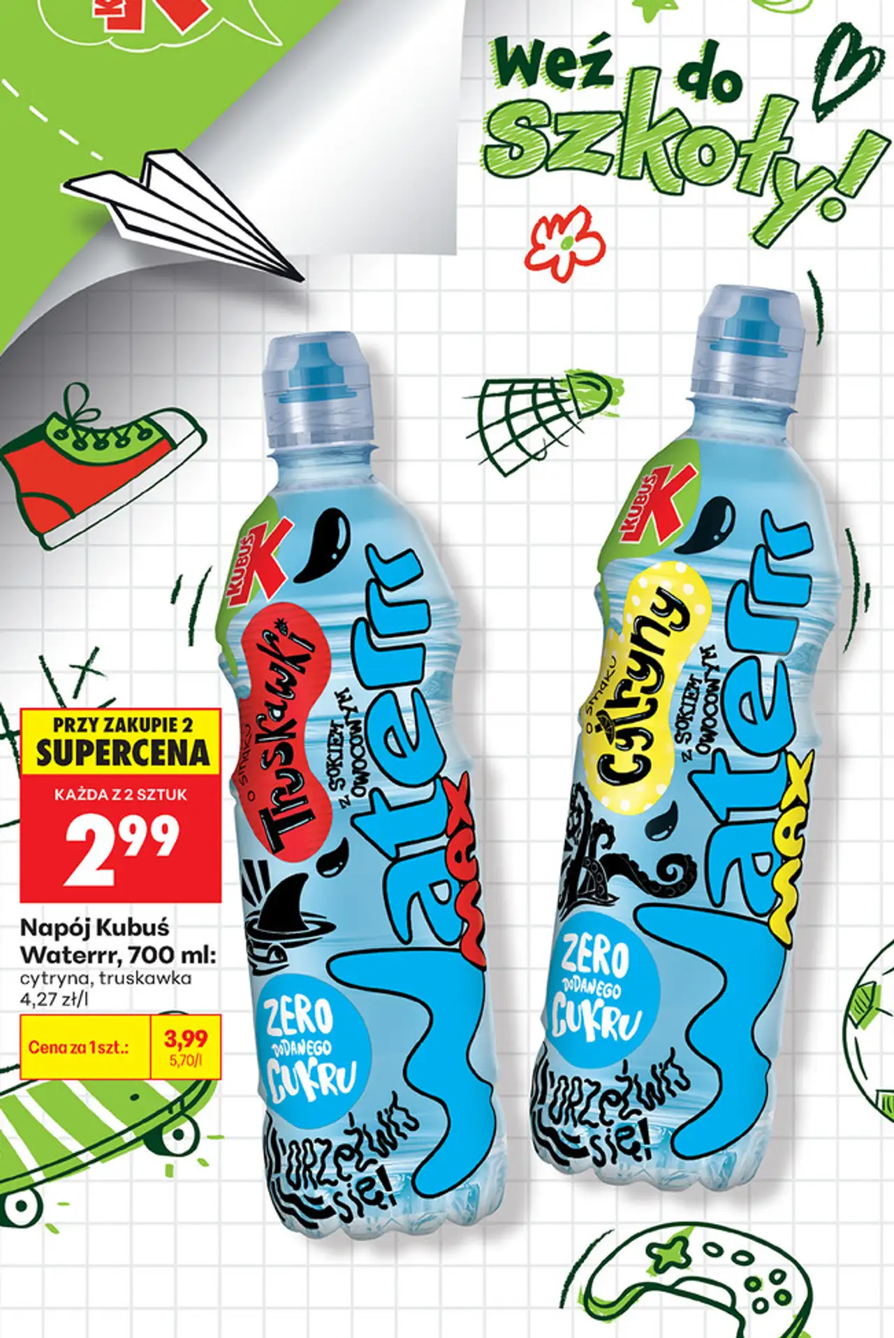 Napój Kubuś Waterrr Truskawka/Cytryny 700 ml
