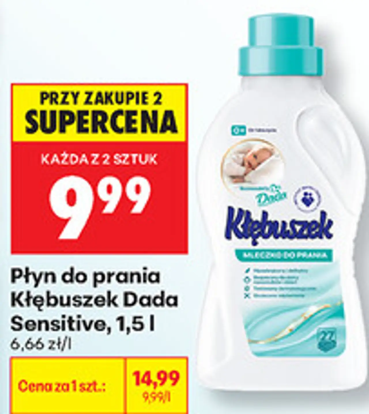 Płyn do prania Kłębuszek Dada Sensitive, 1,5 l