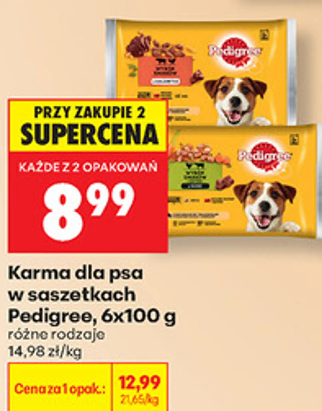 Karma dla psa w saszetkach Pedigree