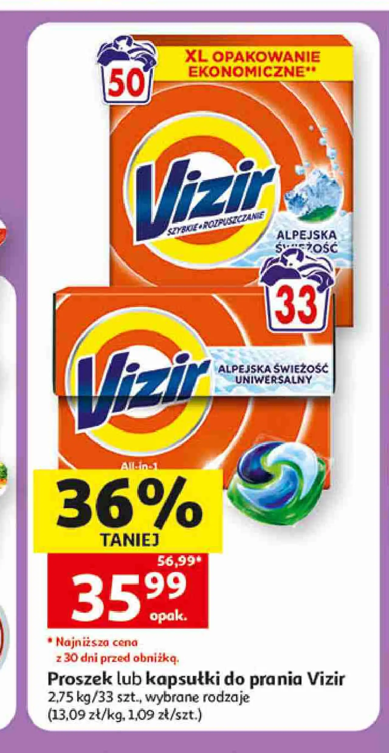 Proszek lub kapsułki do prania Vizir