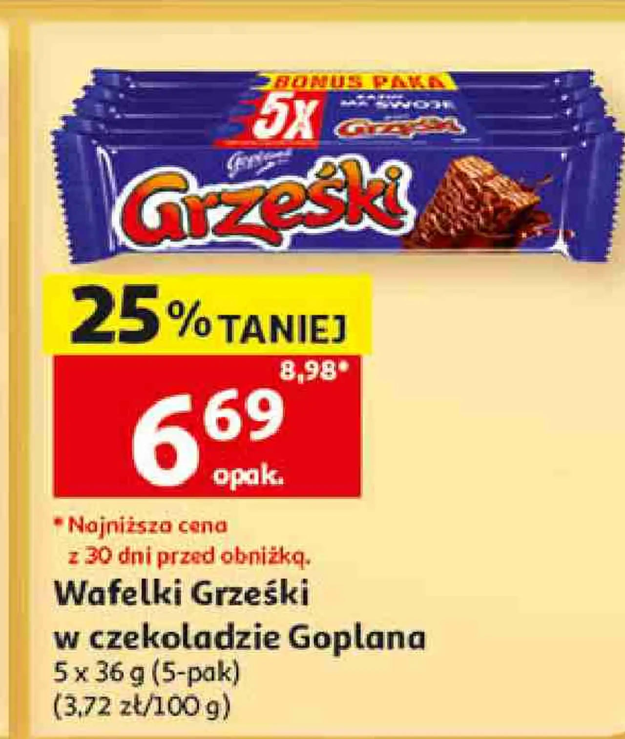 Wafelki Grześki w czekoladzie Goplana