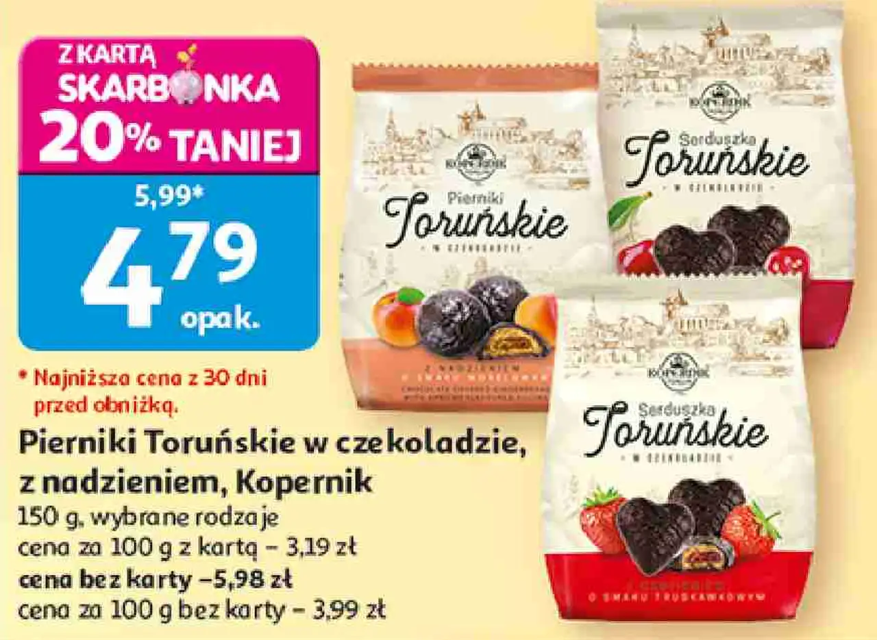 Pierniki Toruńskie w czekoladzie, z nadzieniem, Kopernik
