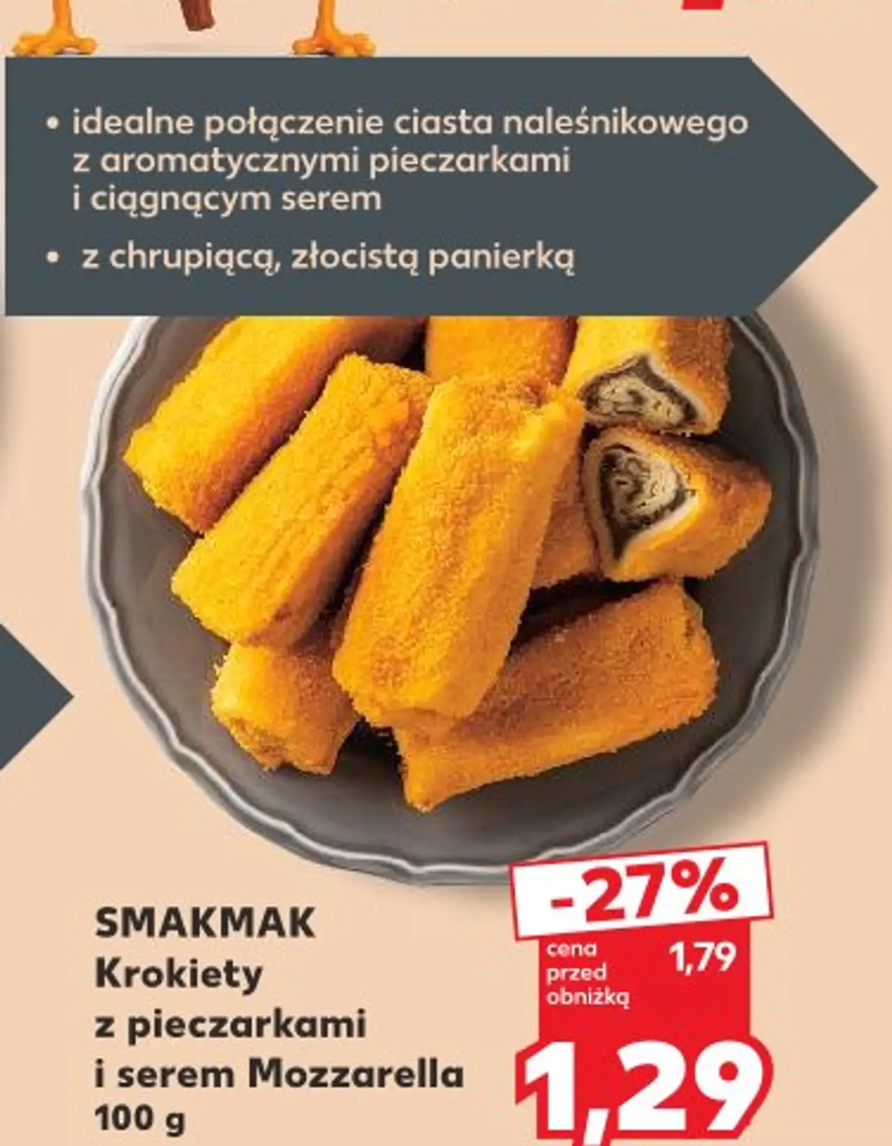 SMAKMAK Krokiety z pieczarkami i serem Mozzarella