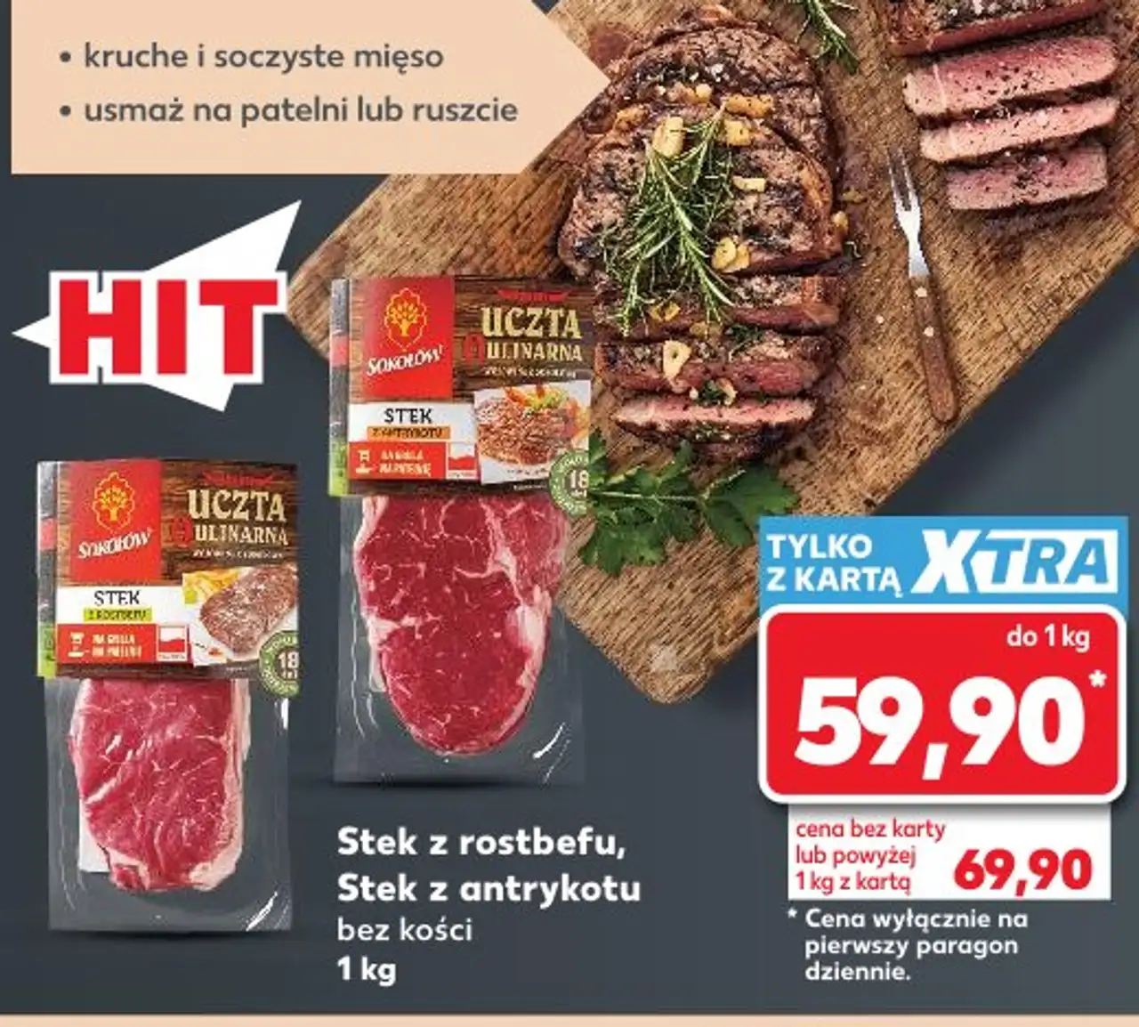 Stek z rostbefu, Stek z antrykotu bez kości Sokołów Uczta Kulinarna